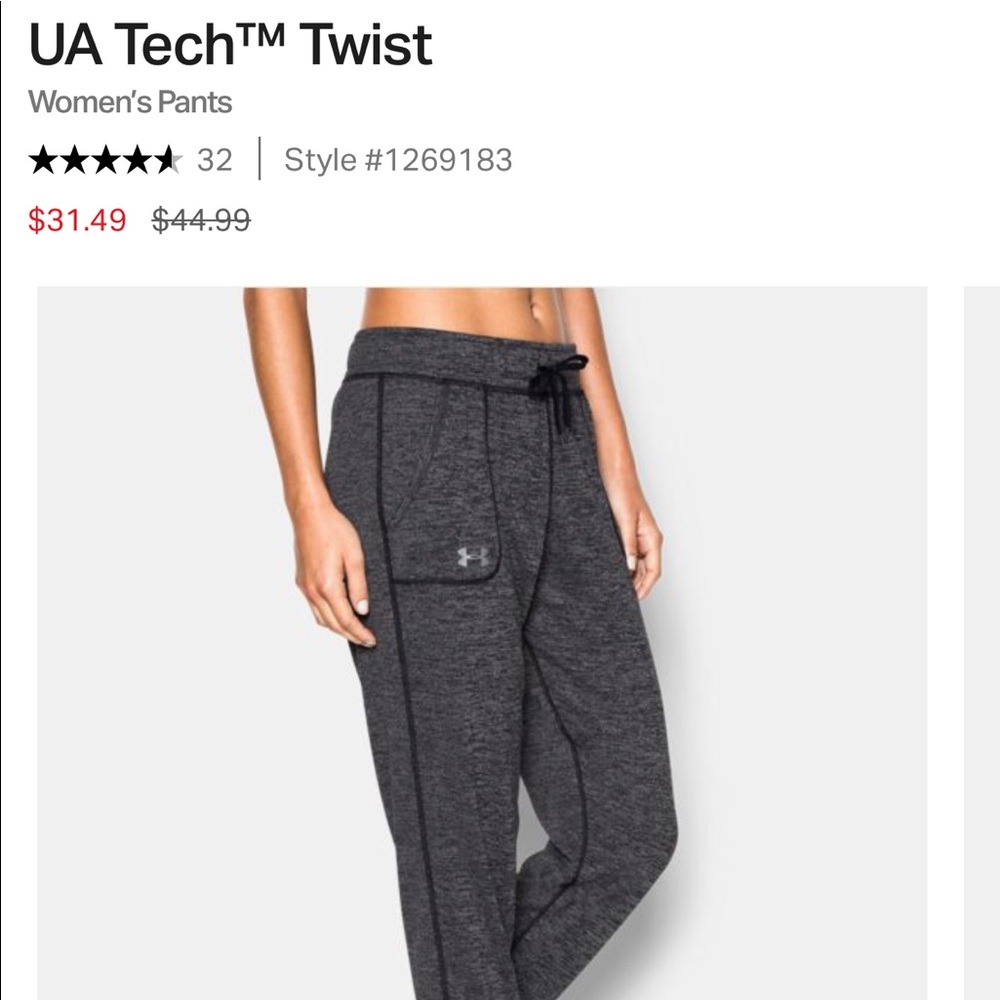 Under Armour Tech Twist Pants, S, Heathered Blue